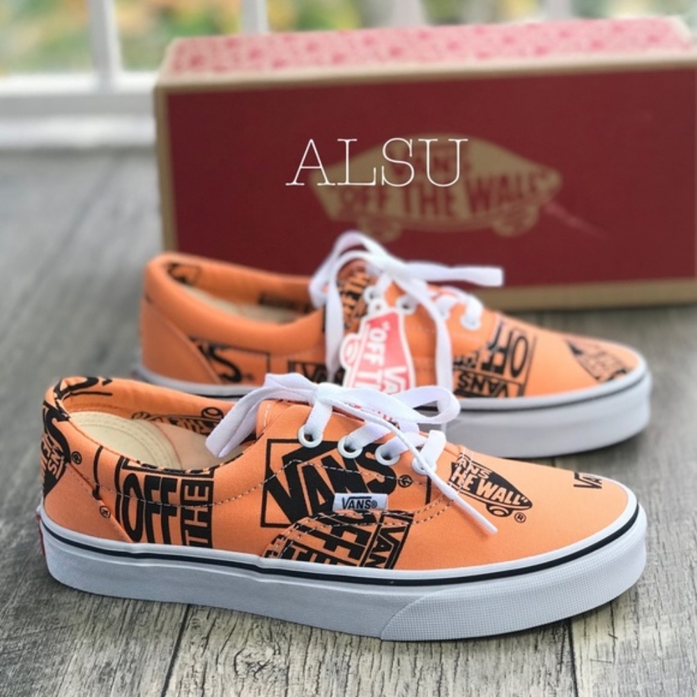 🎄SALE!🎄 NWT VANS Era Logo MIx Tangerine Orange AUTHENTIC Sneaker Womens Size 7 - Picture 2 of 8